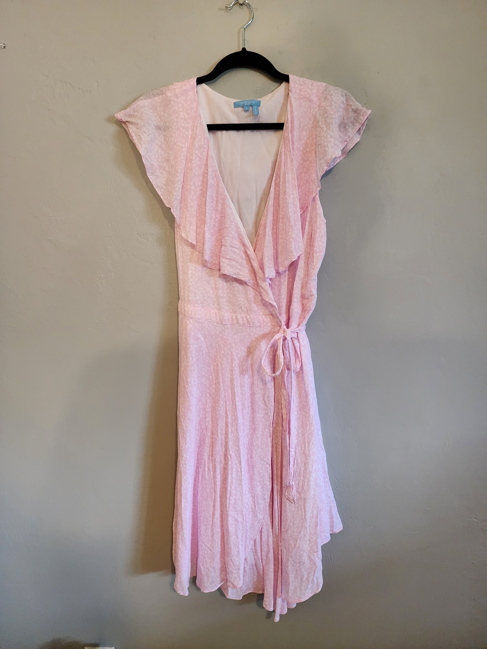 Draper James Light Pink Ruffle Wrap Mini Dress - Picture 6 of 9